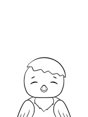Chicken cartoon for coloring book