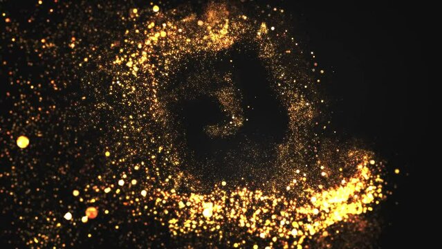 Golden Glitter Particles Loop Background V03