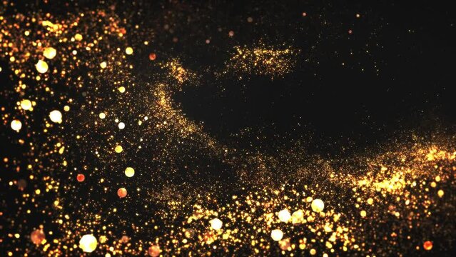 Golden Glitter Particles Loop Background V02