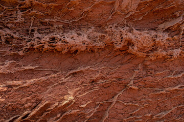 Geological sediments. Natural stone background.