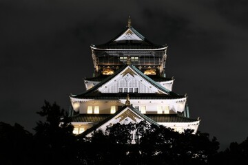 大阪城のライトアップ