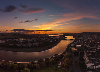 Sunset over the river taw