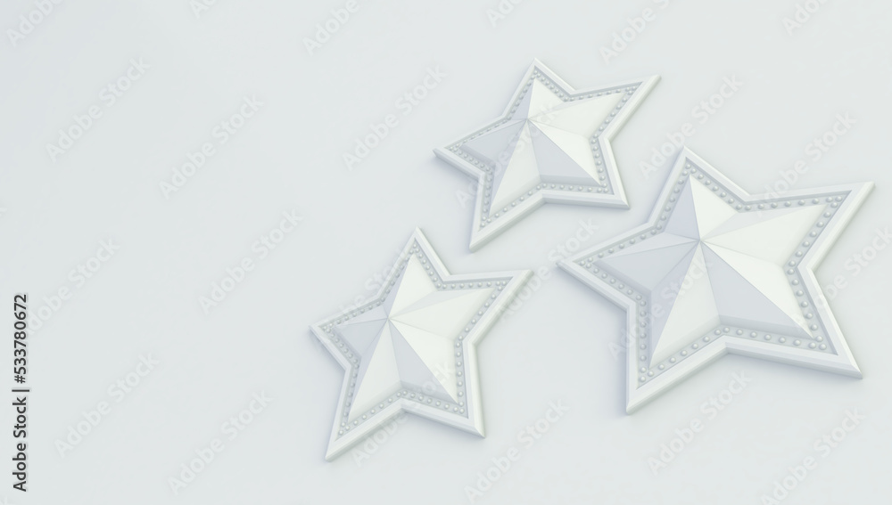 Poster 3d rendering of a 3d star on a isolated on white background.
