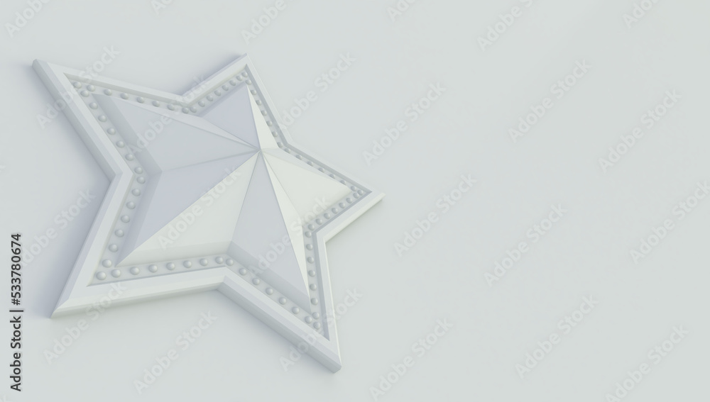 Poster 3d rendering of a 3d star on a isolated on white background.