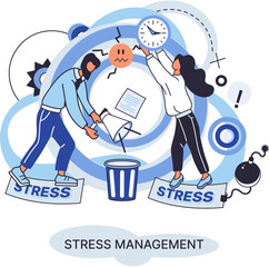 Stress management abstract metaphor, pressure control, depression, emotional tension, mental health management, physical and psychological stress. Way to lead an active, productive and fulfilling life