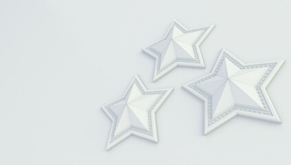 3D rendering of a 3D star on a isolated on white background.
