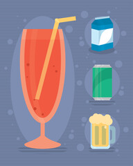 beverages icon set