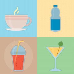 beverages icon collection design