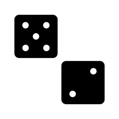 Dice icon. Casino jackpot. Game element. Vector illustration. Stock image. 