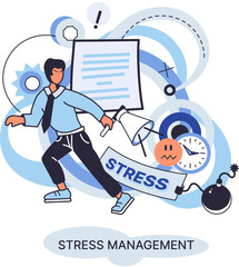 Stress management abstract metaphor, pressure control, depression, emotional tension, mental health management, physical and psychological stress. Way to lead an active, productive and fulfilling life
