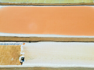 aerial view of saltwork. Salinas drone