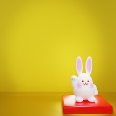 Obraz premium Beckoning Rabbit Figurin - 