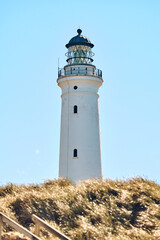 Fototapeta na wymiar Lighthouse Hirtshals Fyr at the danish coast. High quality photo