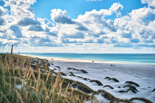 Cloudy day at the beach of Saltum Strand in Denmark. High quality photo