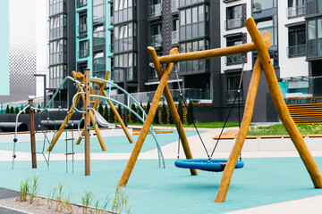 playground for outdoor activities in a modern courtyard of a residential area