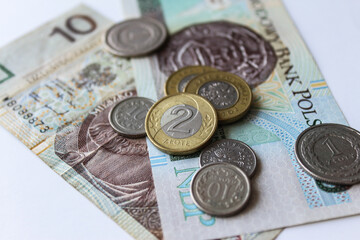 20 50 100 pln, pile of Polish money Zloty zl