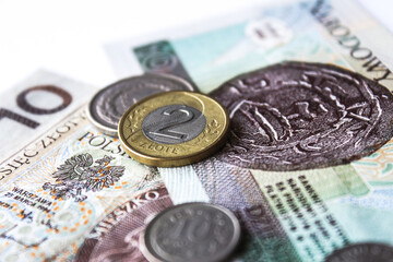 20 50 100 pln, pile of Polish money Zloty zl