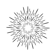Fototapeta premium Hand drawn firework explosion.sunburst doodle illustration 