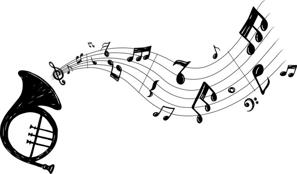 Vector set of music notes, vector illustration