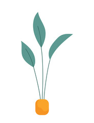 Home plant icon. Decor element for apartment, restaurant or office. Love for gardening, caring for nature and environment. Botany and floristry. Poster or banner. Cartoon flat vector illustration