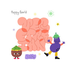 Happy World Vegetarian Day flop lettering (nungu, eggplant).