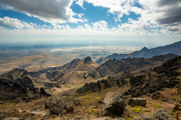 View from the top of the East Rim Overlook near the summit of the Steens Mountains, near...
