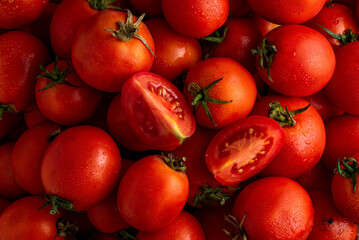 fresh vegetables cut red tomatoes