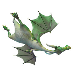 dragon cartoon up side down view