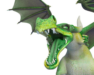 Fototapeta premium dragon cartoon attacking close up