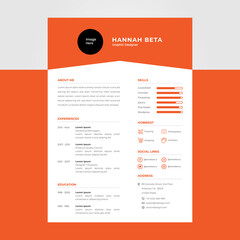 Creative cv resume design template vector. File template print cv. Suitable for business individual find job