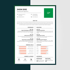 Creative cv resume design template vector. File template print cv. Suitable for business individual find job