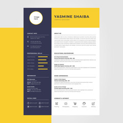 Modern cv resume design template vector. File template print cv. Suitable for business individual find job