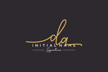Initial DA signature logo template vector. Hand drawn Calligraphy lettering Vector illustration.