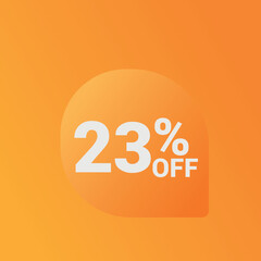 23% off Sale banner offer ad discount promotion vector banner. price discount offer. season sale promo sticker colorful background