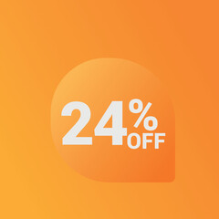 24% off Sale banner offer ad discount promotion vector banner. price discount offer. season sale promo sticker colorful background
