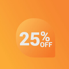 25% off Sale banner offer ad discount promotion vector banner. price discount offer. season sale promo sticker colorful background