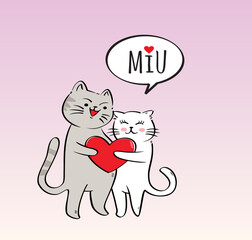 cute cat illustration vector for kids