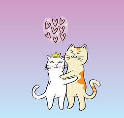 cute cat illustration vector for kids