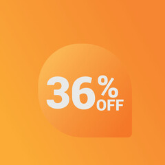 36% off Sale banner offer ad discount promotion vector banner. price discount offer. season sale promo sticker colorful background