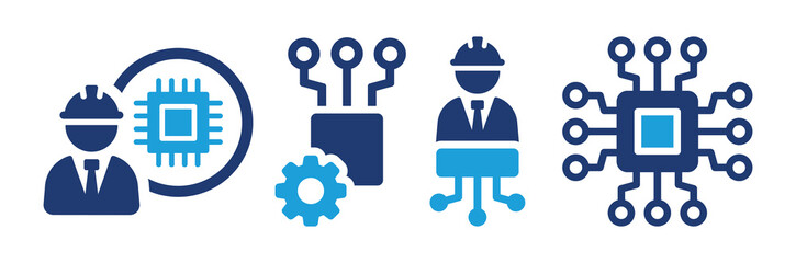 Electronic engineering icon set. Technician symbol. Technology concept.