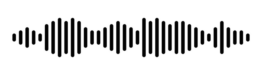 Voice message icon. Sound wave symbol. Vector illustration.