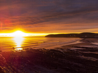 sunset over the beach