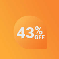 43% off Sale banner offer ad discount promotion vector banner. price discount offer. season sale promo sticker colorful background