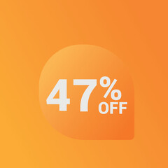 47% off Sale banner offer ad discount promotion vector banner. price discount offer. season sale promo sticker colorful background