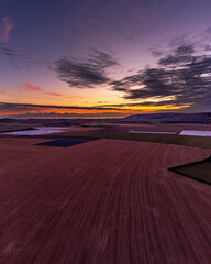 sunset over the fields
