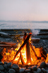 fire in the beach