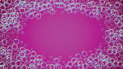 Bathtub foam. Detergent soap bubble and suds for bath. Shampoo.