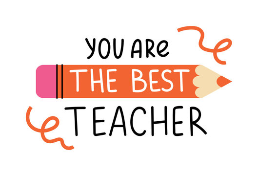 Teacher day concept. Red pencil with inscription and quote. International holiday, 1 September. Poster or banner for website. Minimalist greeting postcard design. Cartoon flat vector illustration