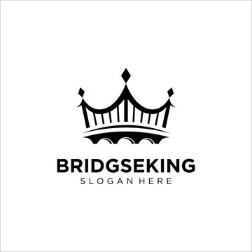 Bridge With Crown Logo Design Template