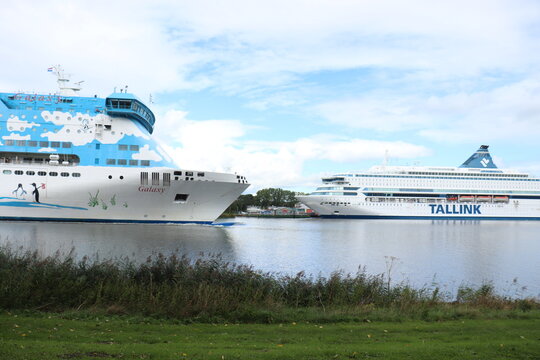 Velsen, the Netherlands - September 25th 2022: Silja Line Galaxy and Europa